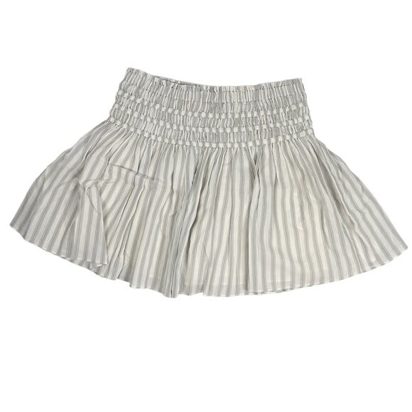 NEW Madewell Smocked Pull-On Stretchy Striped Mini Skirt Large Boho Cottagecore - Picture 2 of 6